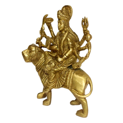 Goddess Ambe Maa Brass Statue | Traditional Hindu Devi Idol for Home Temple & Pooja