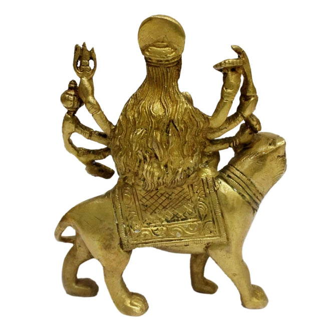 Goddess Ambe Maa Brass Statue | Traditional Hindu Devi Idol for Home Temple & Pooja