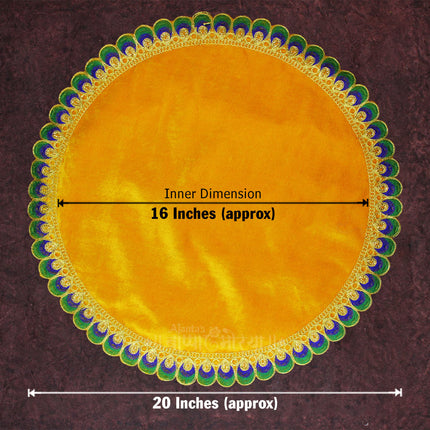 Pooja Velvet Aasan/Asan for Puja and Mandir Puja Altar Cloth |Puja Aasan Mat for Prayers - Handmade Decorative Pooja Mat Premium Kapda/Cloth for Mandir, Puja Chowki Mat, Puja Table & Temple | Fine Fabric (20x20 inch) ( Set OF 2)