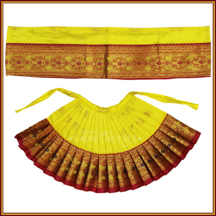 Maharani Mahalaxmi Devi Dress Yellow | 7 Inch Traditional Poshak for Devi Maa | Handcrafted Yellow Vastra for Kalash Sthapana, Navratri & Varalakshmi Puja