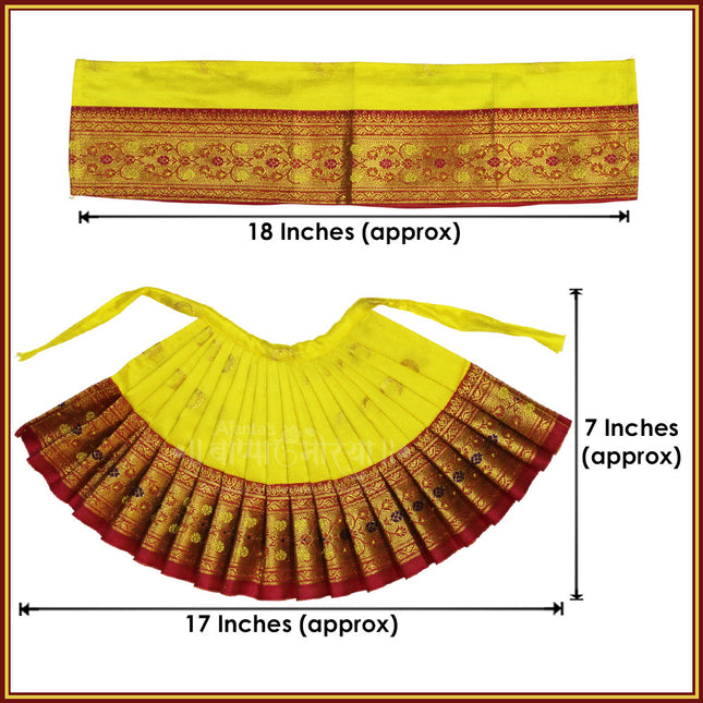 Maharani Mahalaxmi Devi Dress Yellow | 7 Inch Traditional Poshak for Devi Maa | Handcrafted Yellow Vastra for Kalash Sthapana, Navratri & Varalakshmi Puja