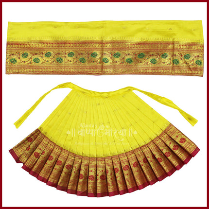 Maharani Mahalaxmi  Saree Vastra/Poshak | Kalash Sthapana Margashirsh Puja| Traditional Dress Poshak for Devi Maa Lakshmi for Pujas - Size of Lehanga 9(Height) x 19 (Length) Inch (9 Inches Poshak)