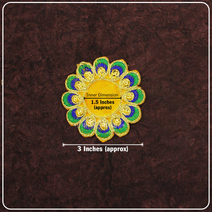 Velvet Designer Aasan Pooja Cloth Mat Mandir Temple Home Office Base ChowkiPooja Aasan for Mandir Home Temple Idol Placement | Velvet Designer Puja Altar Cloth Mat Home Office Base Chowki | Festivals & Daily Rituals (3*3 Asan)